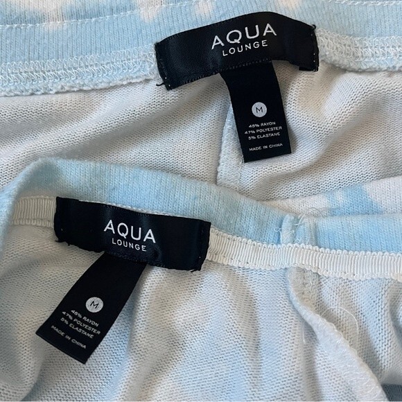 Aqua Lounge Cloud Print Long Sleeve Pajama Set Size Medium - Picture 9 of 9